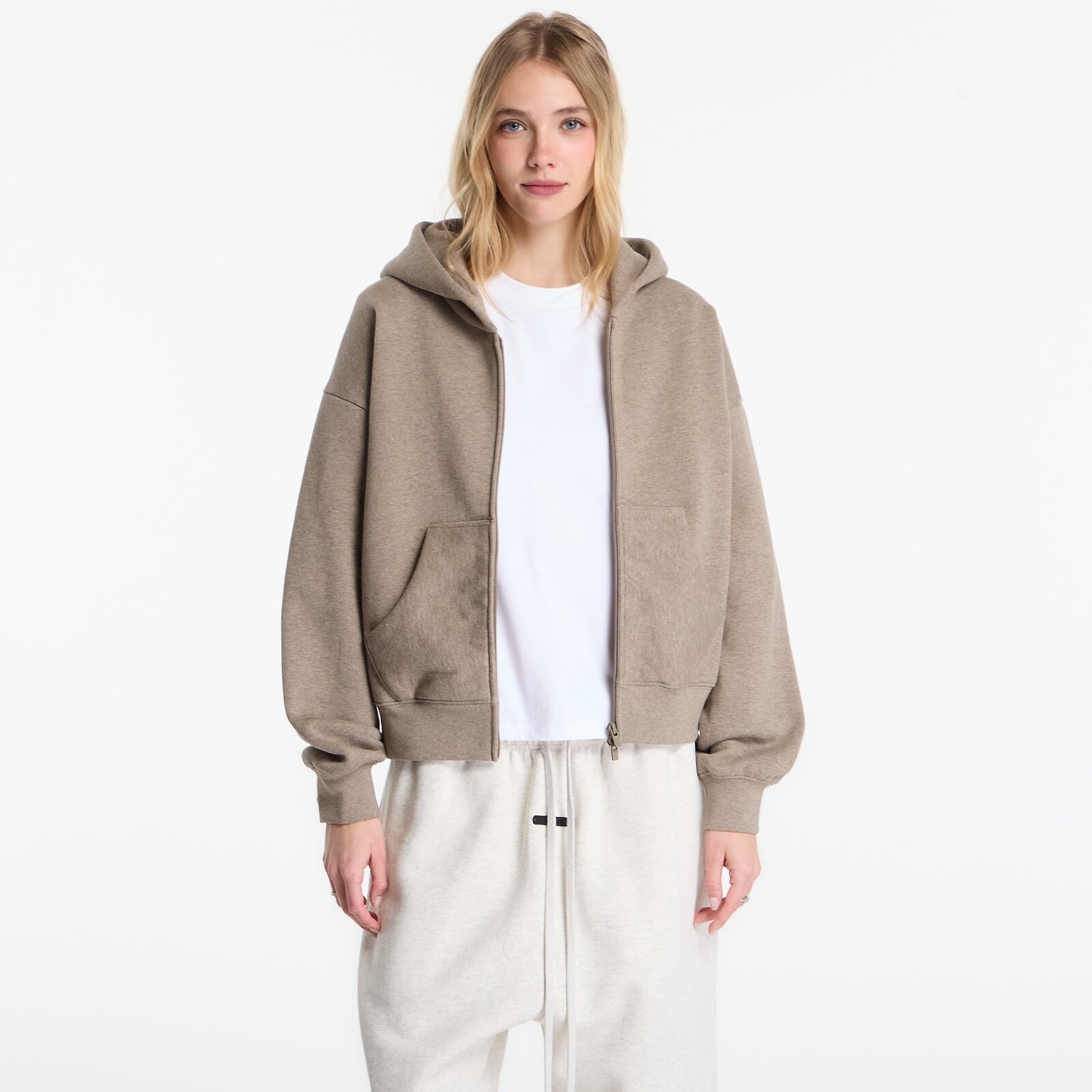 Mikina Fear of God Essentials Classic Full Zip Hoodie Homestead Heather XS