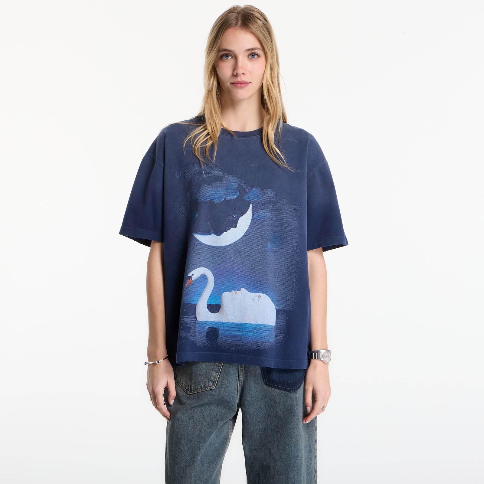 Tričko MISBHV Mind'S Eye T-Shirt UNISEX Washed Navy M
