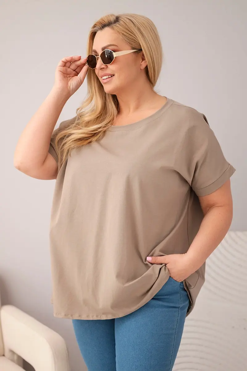 Dámske plus size top Kesi fango