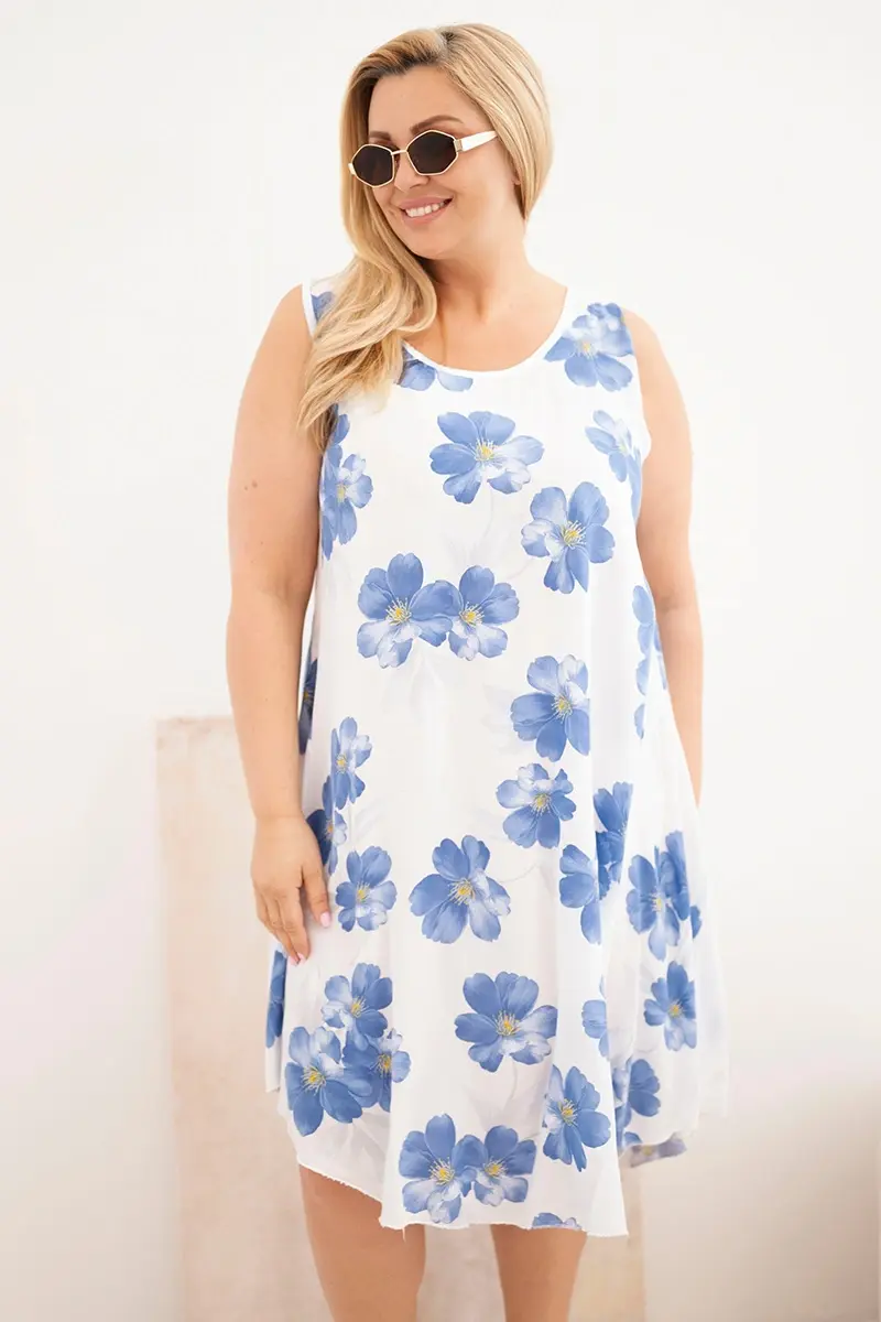 Kesi Włoski Plus Size Kvetinové Šaty