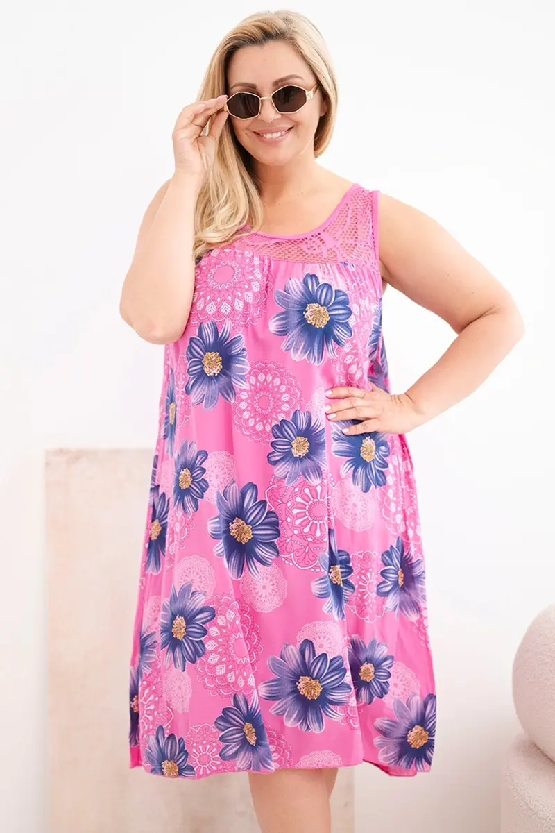 Dámske plus size šaty s kvetinovým vzorom