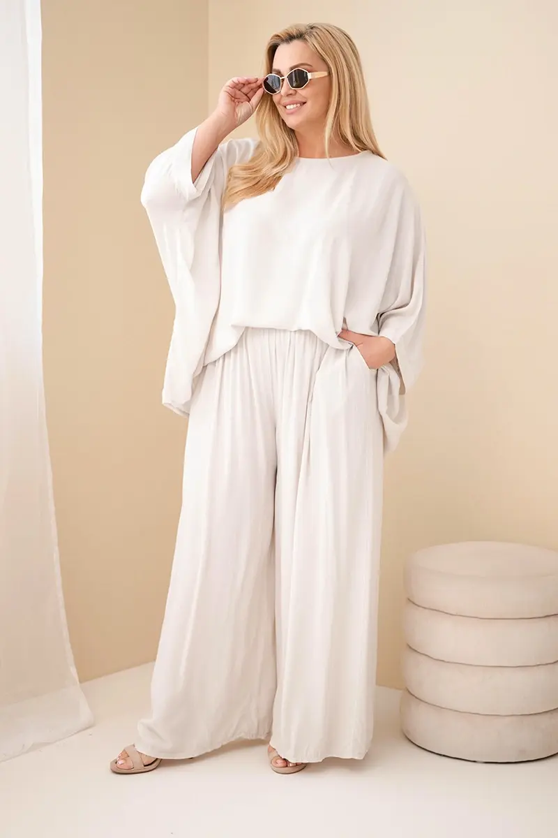 Dámsky plus size set s kvetinovým vzorom