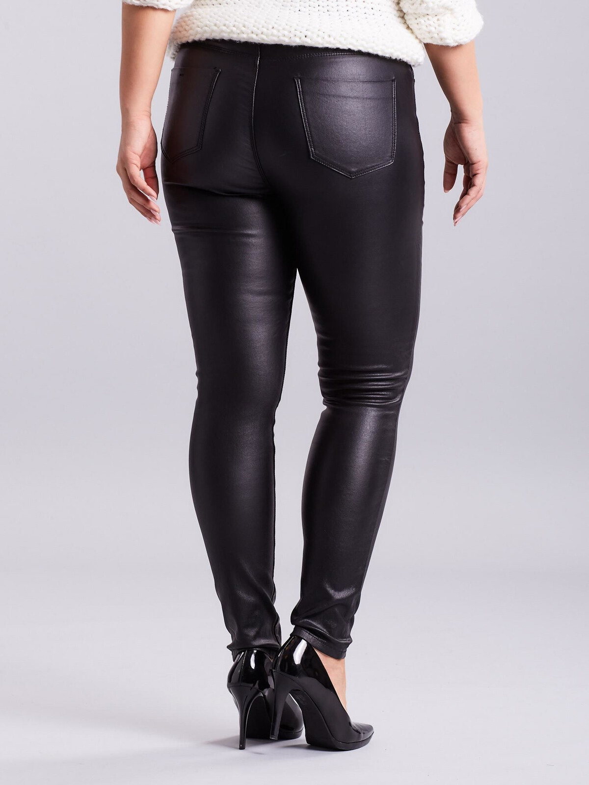 Čierne voskované nohavice PLUS SIZE