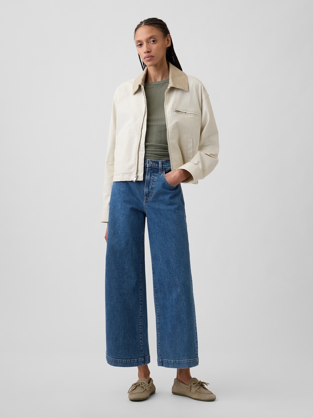GAP High Rise Wide-Leg Crop Rifle