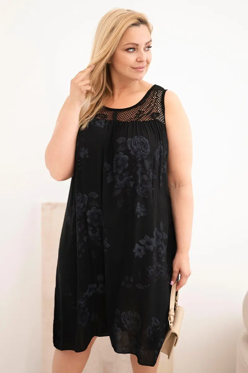 Kesi kvetinové šaty s čipkou plus size