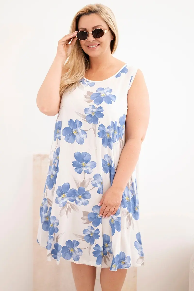 Kesi Plus size dámske šaty s kvetinovým vzorom