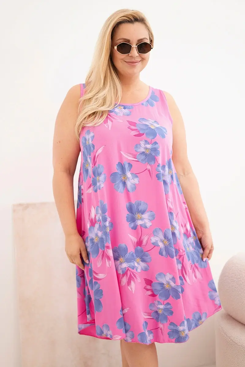 Kesi Włoski dámske plus-size viskózové šaty s kvetinovým vzorom