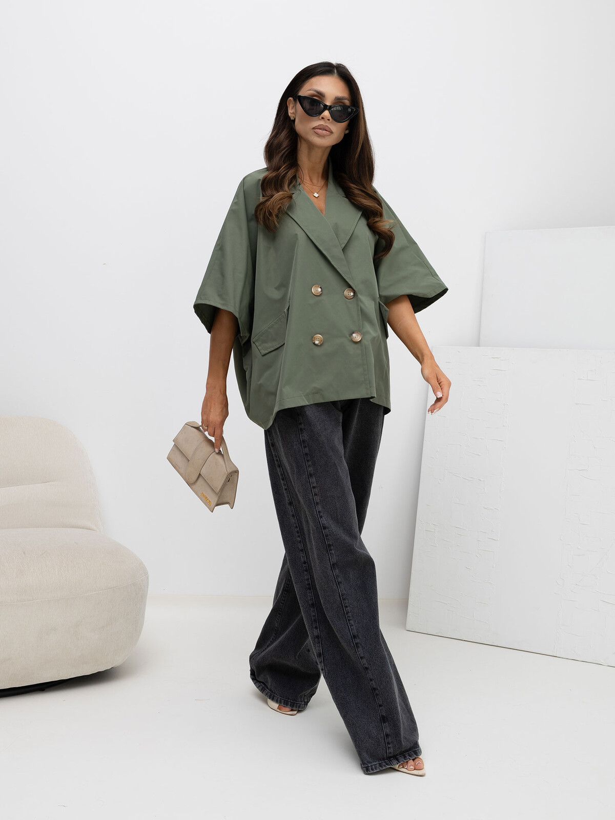 Khaki oversize trenčkot Rue Paris