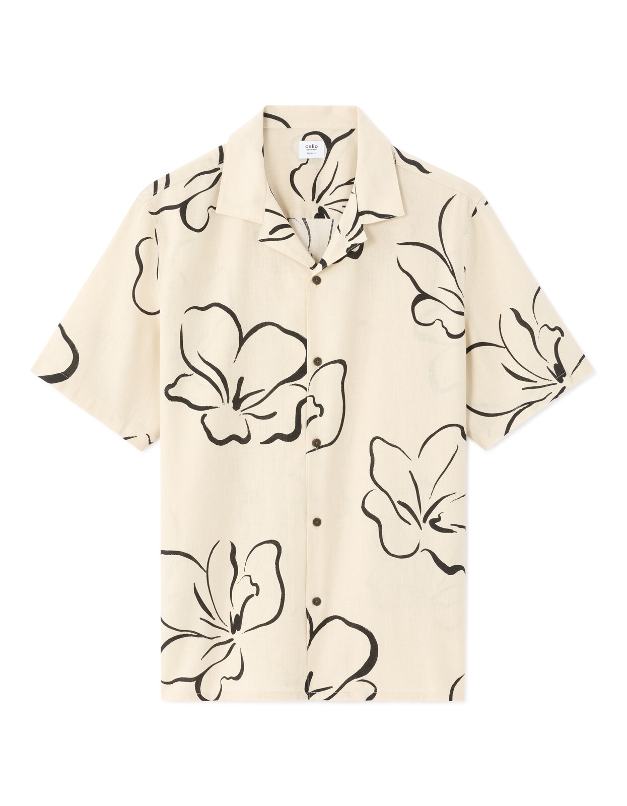 Celio Naflori Linen Short Sleeve Shirt - Mens