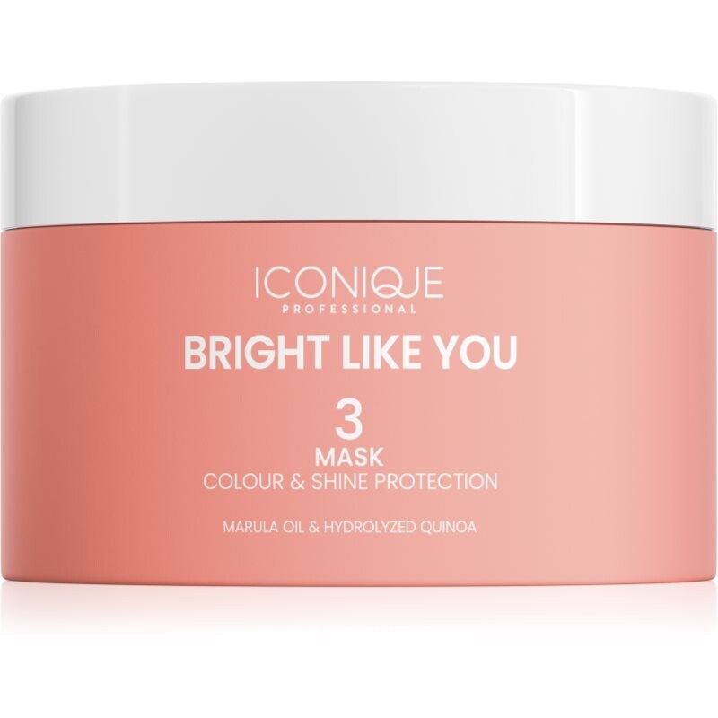 ICONIQUE Professional BRIGHT LIKE YOU Colour & Shine Protection Mask obnovujúca ochranná maska pre farbené vlasy 200 ml