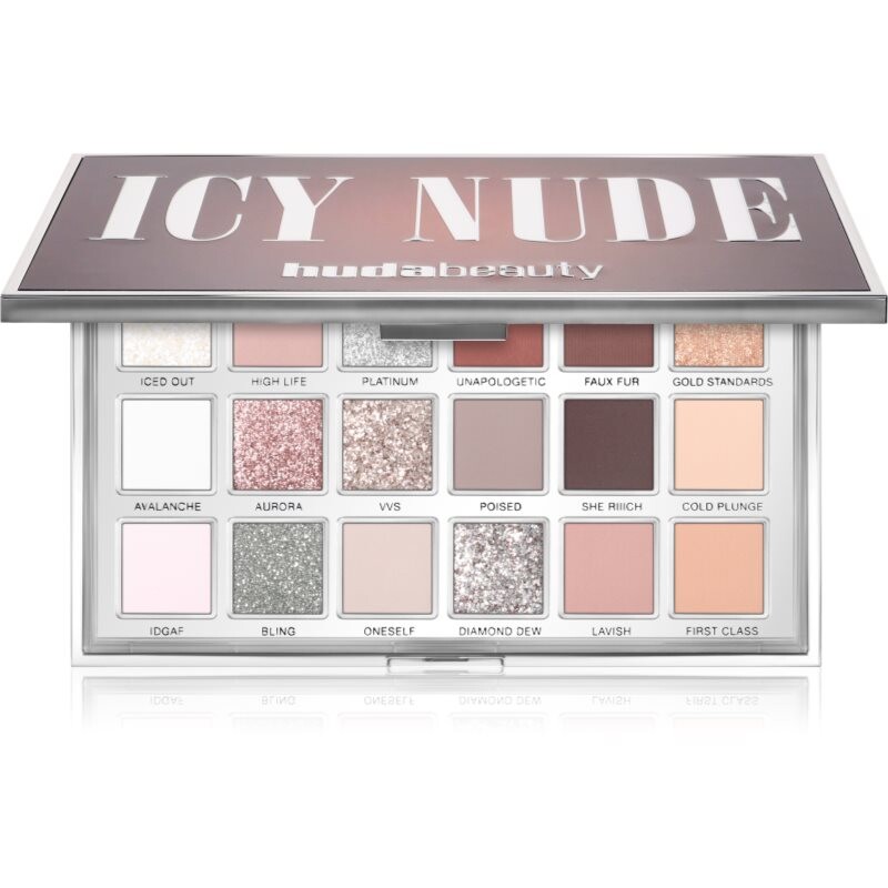 Huda Beauty Icy Nude paleta očných tieňov 18 farieb 16.1 g