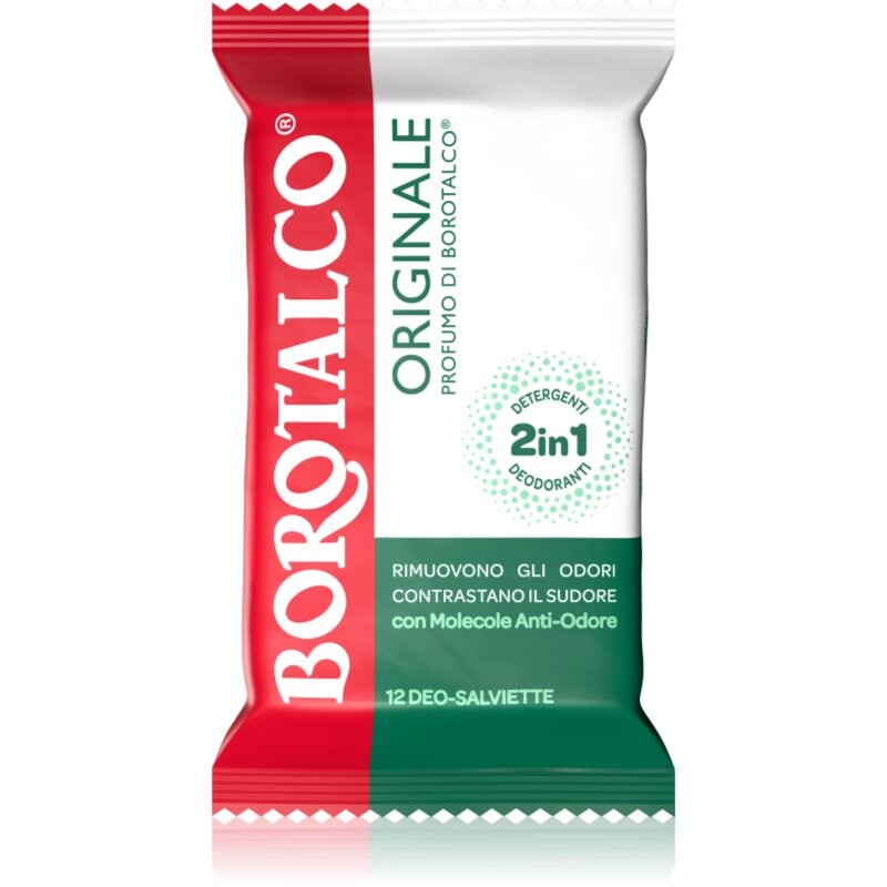 Borotalco Original osviežujúce vlhčené obrúsky na nohy, telo a podpazušie 12 ks