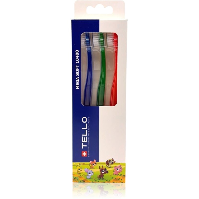 TELLO Kids 10400 Mega Soft zubné kefky 2-7 3 ks