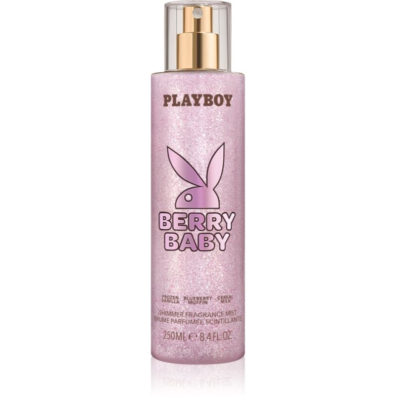 Playboy Berry Baby telový sprej s trblietkami pre ženy 250 ml