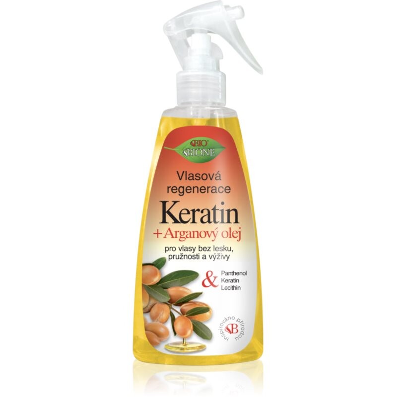 Bione Cosmetics Keratin + Arganový olej regeneračný bezoplachový kondicionér na vlasy 260 ml