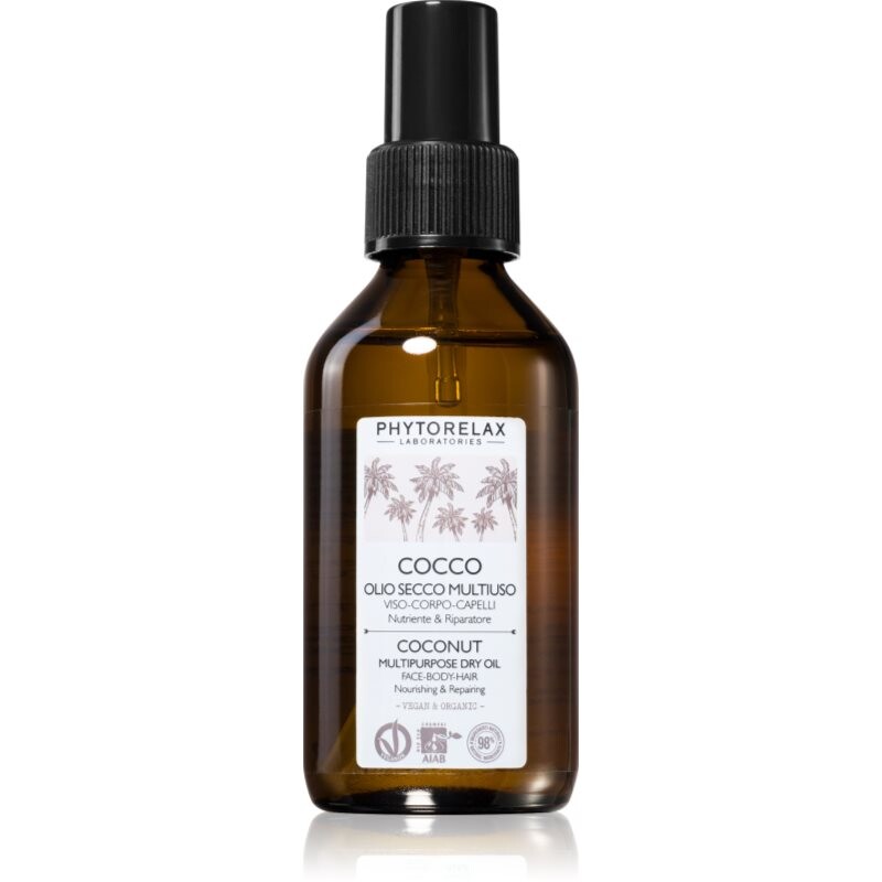 Phytorelax Laboratories Coconut multifunkčný suchý olej na tvár, telo a vlasy 100 ml