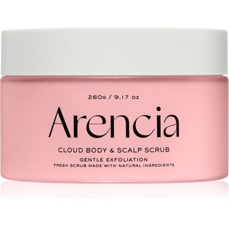 Arencia Fresh Cloud Lavender & Pear jemný telový peeling na vlasy a telo 260 g