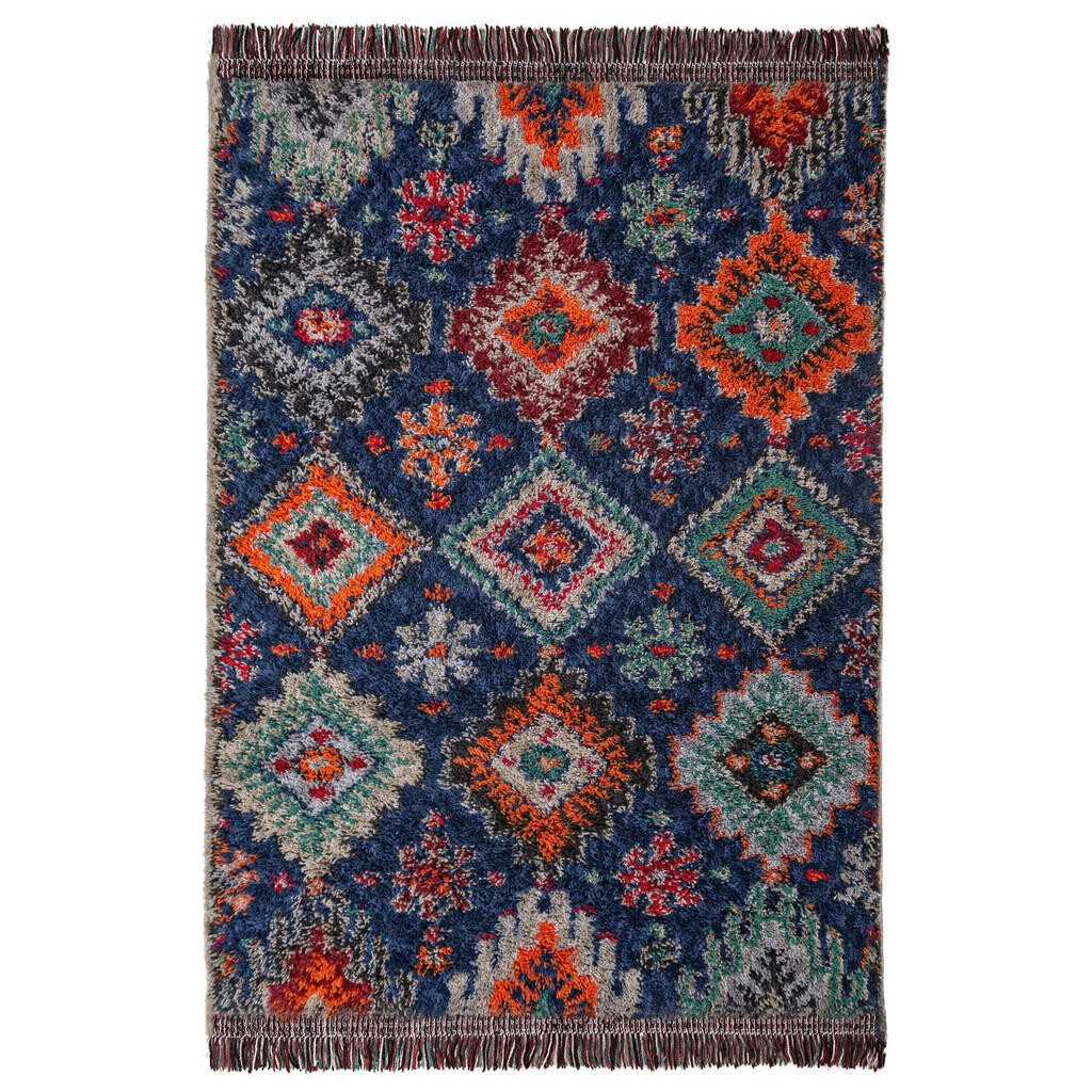 Flair Rugs KOBEREC S VYSOKÝM VLASOM, 133/190 cm tmavomodrá