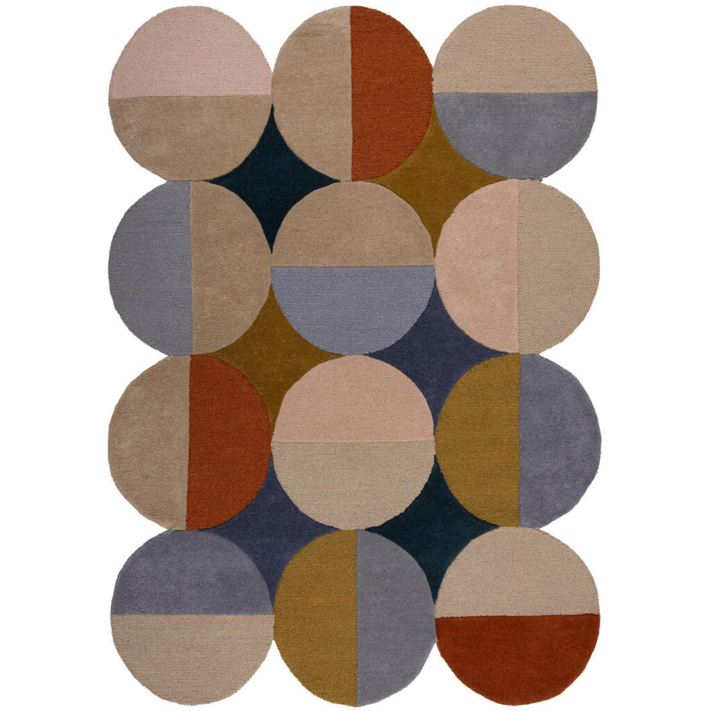 Flair Rugs VLNENÝ KOBEREC, 120/170 cm modrá, hrdzavá