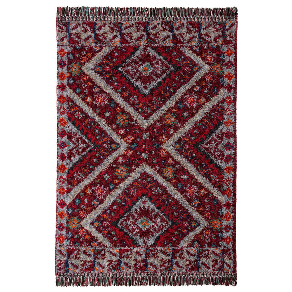 Flair Rugs KOBEREC S VYSOKÝM VLASOM, 133/190 cm červená