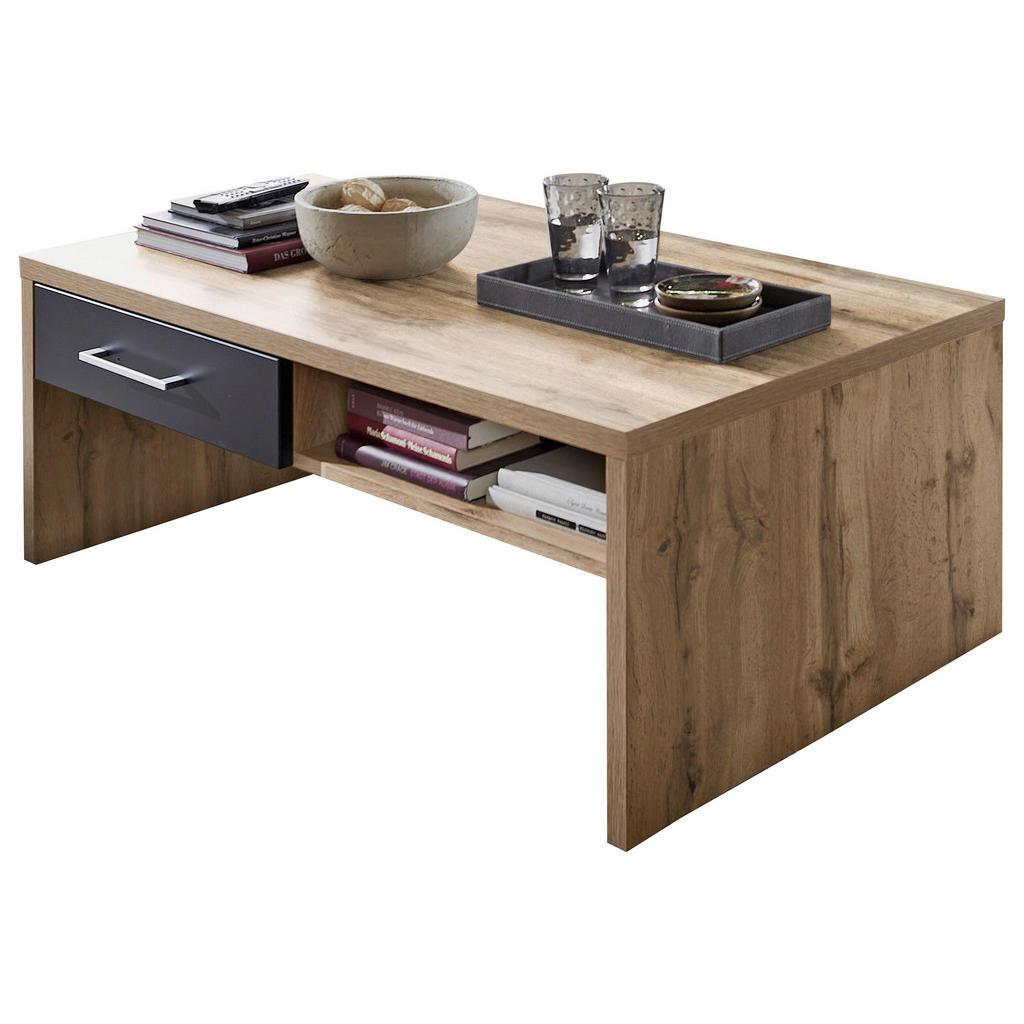 Hom`in KONFERENČNÝ STOLÍK, čierna, starobylý dub, kompozitné drevo, 110/40/64 cm