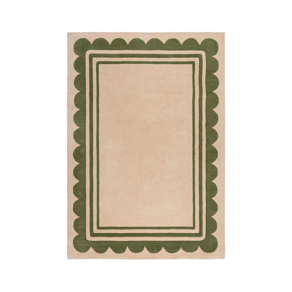 Flair Rugs RUČNE TKANÝ KOBEREC, 160/230 cm zelená, béžová