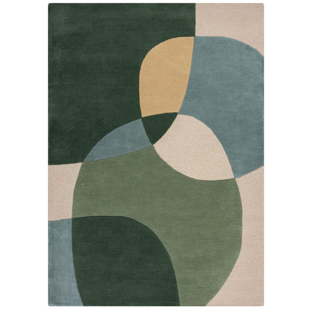 Flair Rugs VLNENÝ KOBEREC, 120/170 cm modrá, zelená