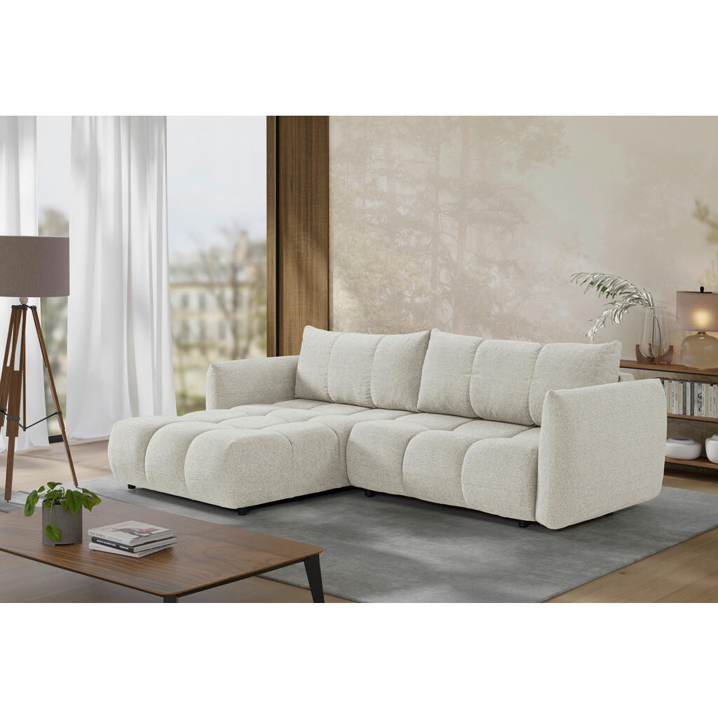 Livetastic ROZKLADACIA ROHOVÁ SEDAČKA, plast, textil, kompozitné drevo, béžová