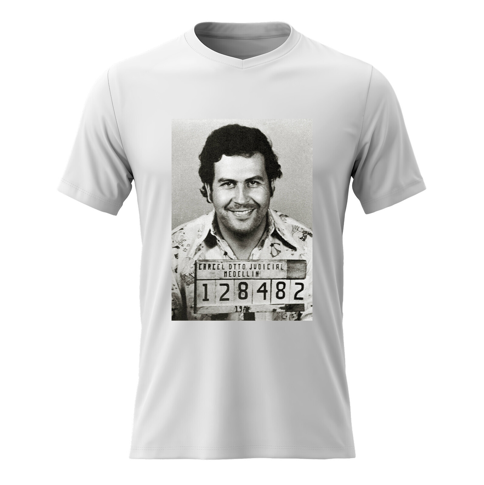 Dámské bavlněné tričko s potiskem - PABLO ESCOBAR - bílé M