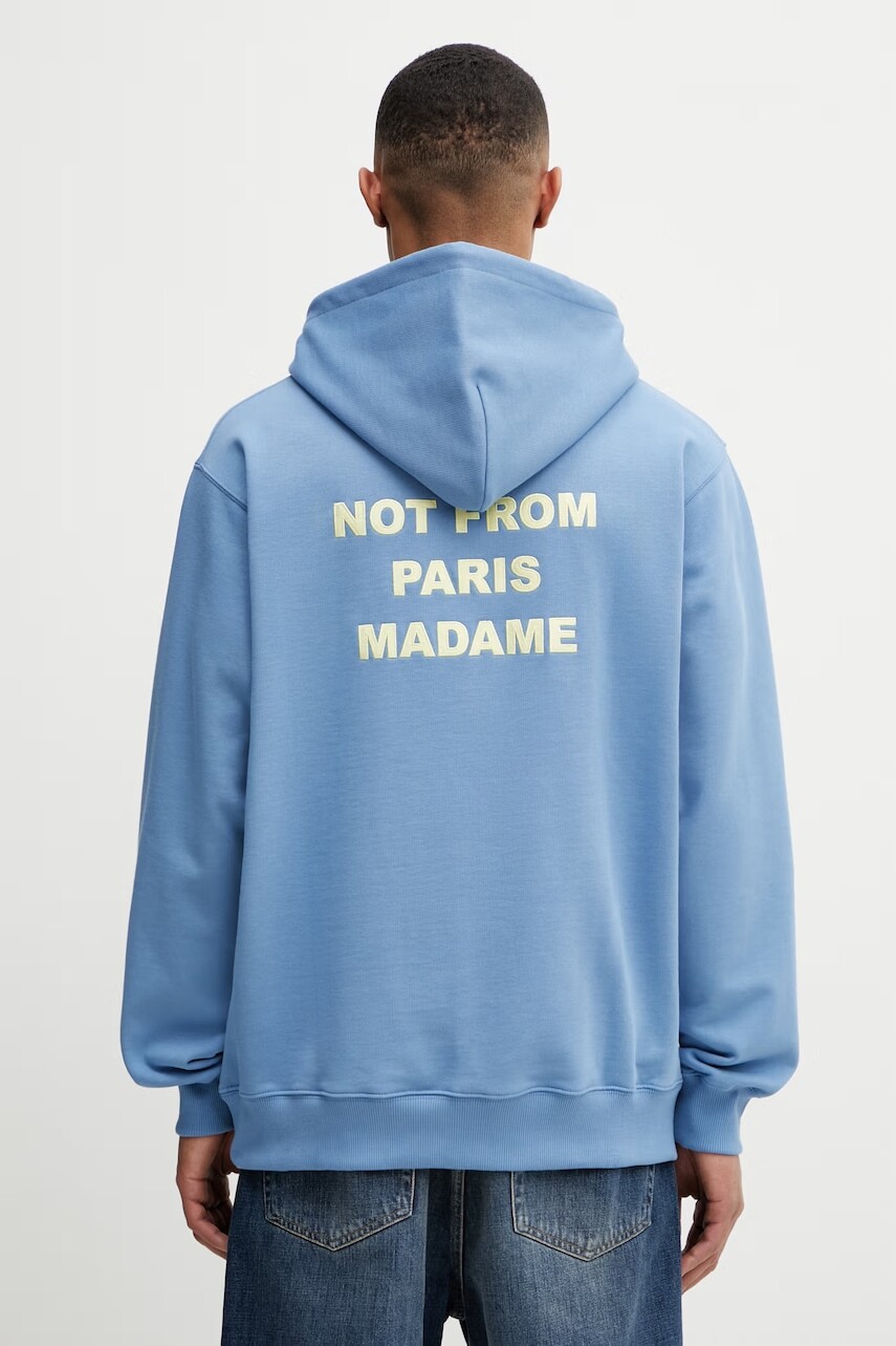 Drôle de Monsieur mikina s kapucňou pánska bavlnená Le Hoodie Slogan