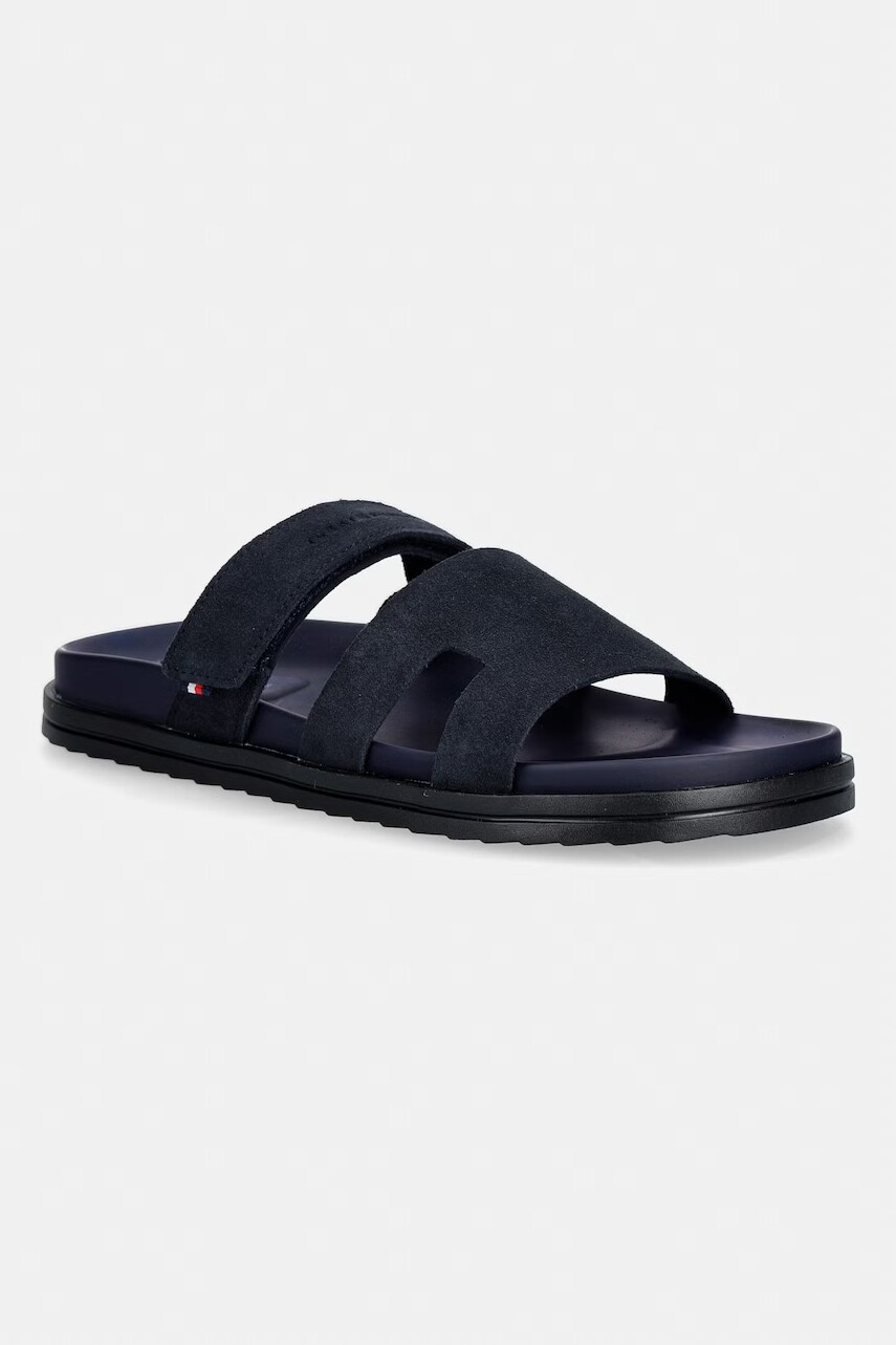 Tommy Hilfiger šľapky pánske semišové ADJUSTABLE PREMIUM SUEDE SANDAL