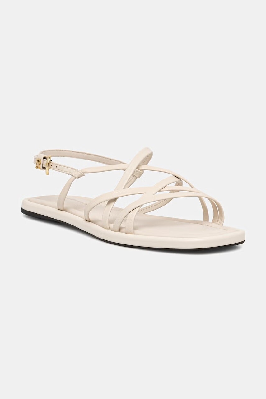 Tommy Hilfiger sandále dámske kožené FLAT STRAPPY SANDAL LTH