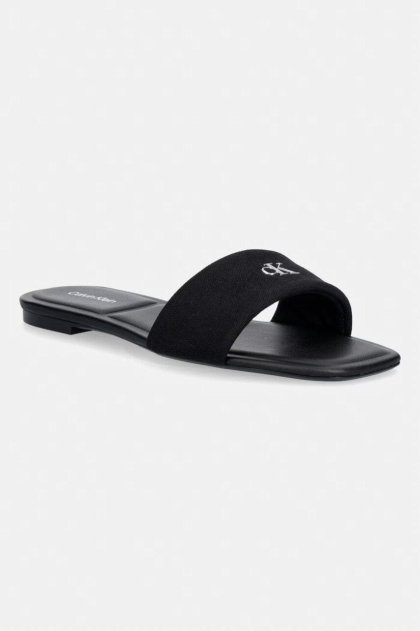 Calvin Klein šľapky dámske SQUARE FLAT SNDL CANVAS HW