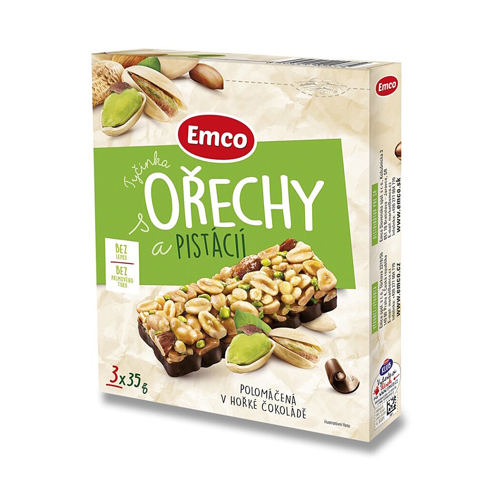 EMCO Tyčinka orechy pistácie 3 x 35 g