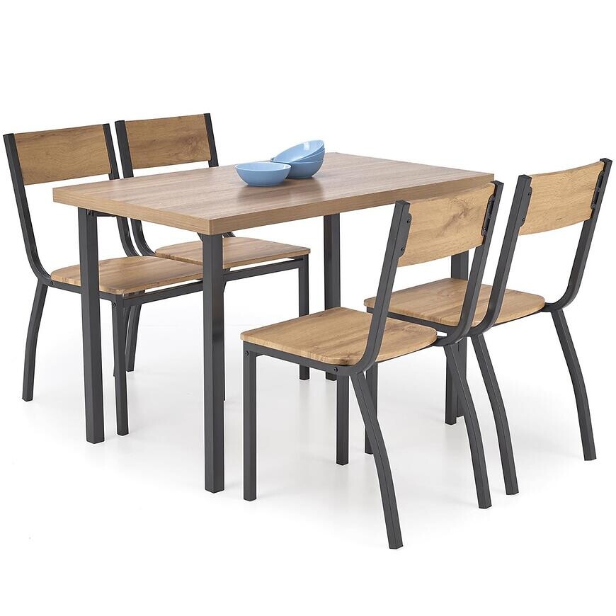 Jedálenská zostava Milton 1+4 70x110 prírodné/čierna