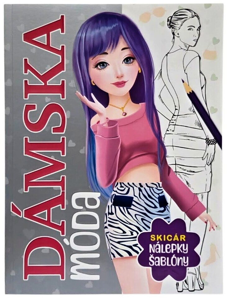 Dámska móda Skicár, nálepky, šablóny