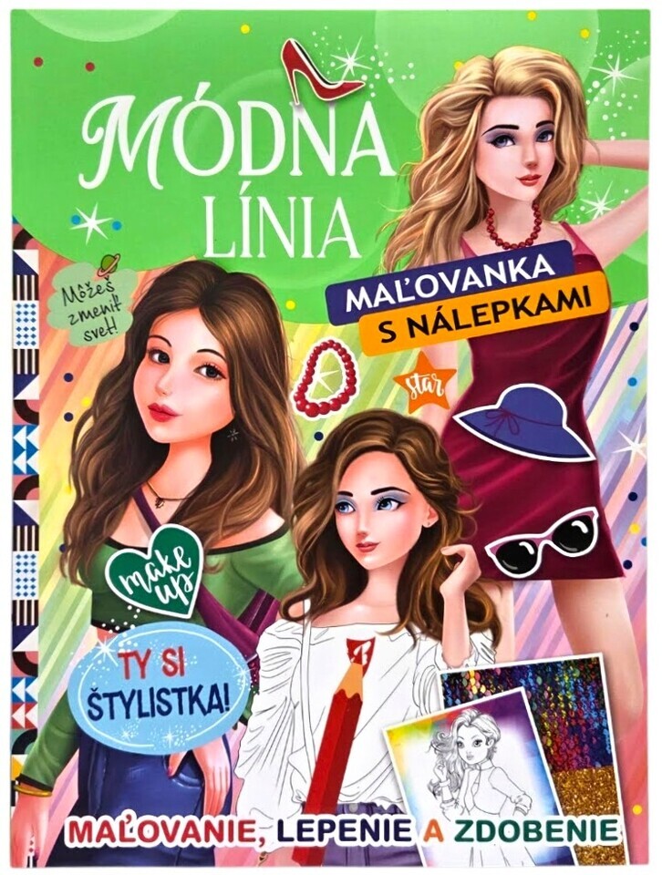 Módna línia maľovanka s nálepkami