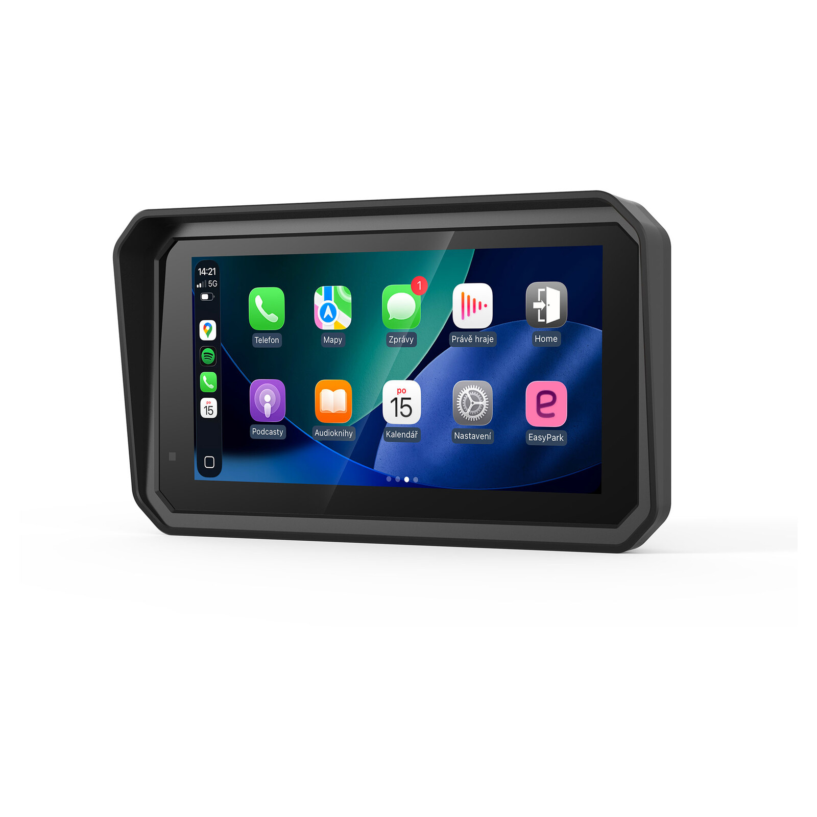 Sencor SCT MC600BW CarPlay a Android Auto displej pre motorku bezdrôtové Android Auto a Apple CarPlay, BT handsfree pripojenie do helmy, pripojenie