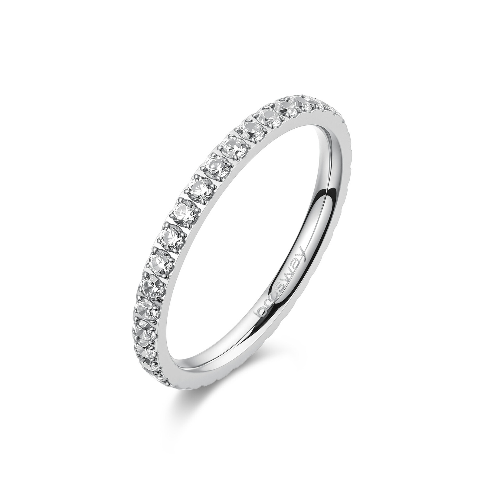 Brosway Dámsky oceľový prsteň s čírymi zirkónmi Desideri BEIA005 56 mm