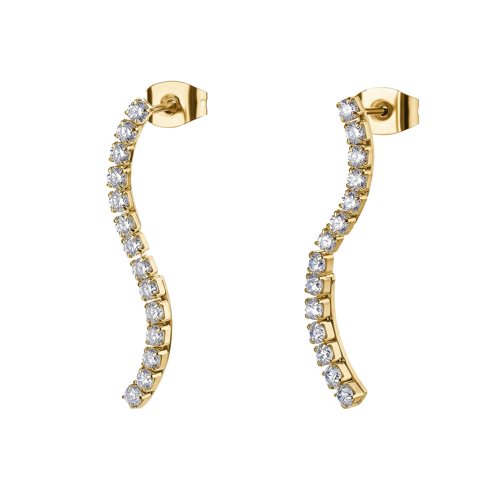 Brosway Elegantné pozlátené náušnice so zirkónmi Desideri BEIE032