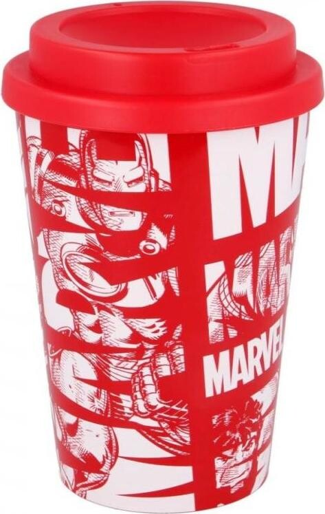 Marvel: Marvel Logo Collage – cestovný hrnček s viečkom