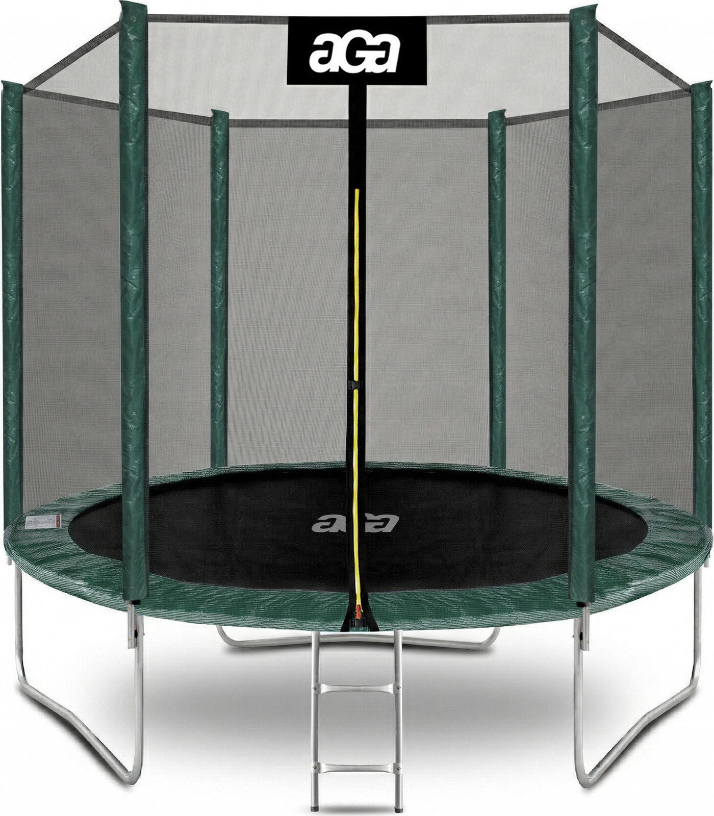 Aga SPORT TOP Trampolína 250 cm tmavo zelená + ochranná sieť + rebrík