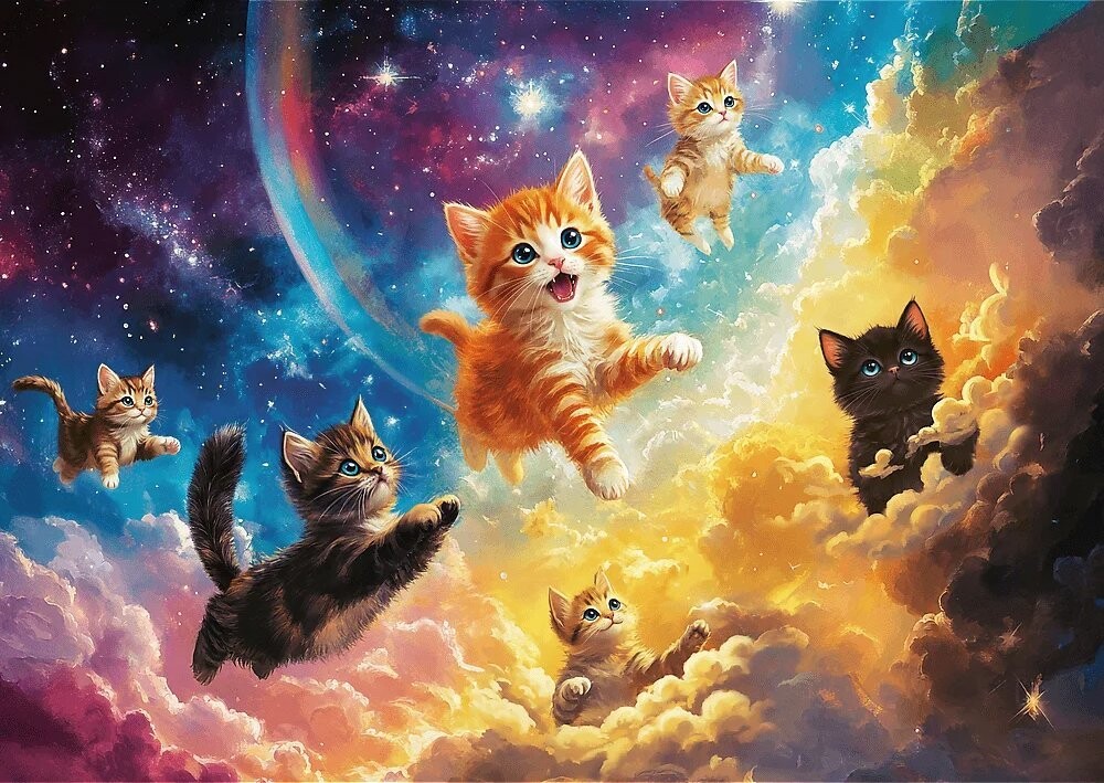 TREFL Puzzle Vesmírné kočky 500 dílků