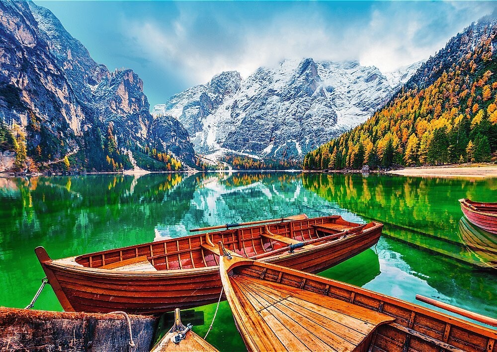 TREFL Puzzle Jezero Braies, Itálie 500 dílků