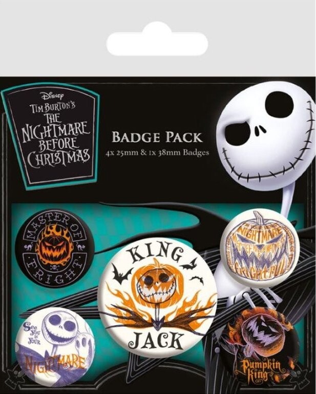 Disney Nightmare Before Christmas: Jack – odznaky sada 5 ks