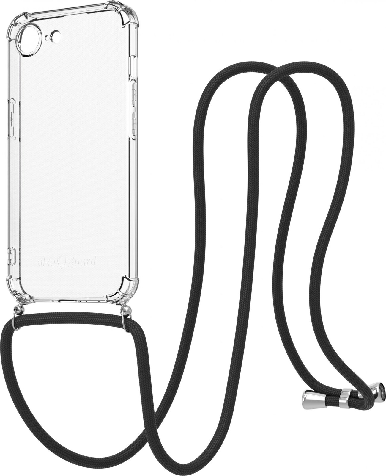 AlzaGuard Luxe Lanyard Case na iPhone 16e / 17e čierny