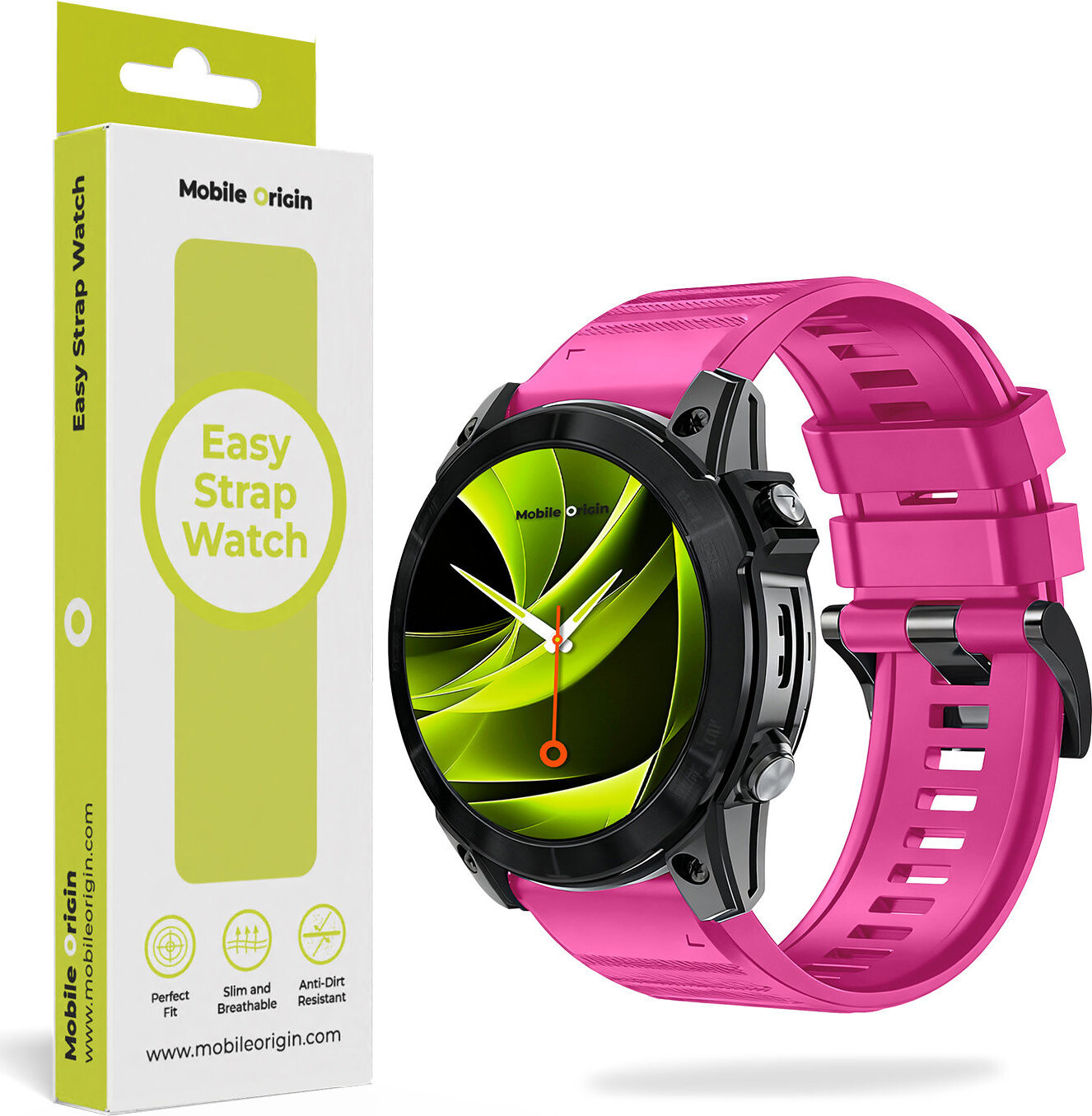 Mobile Origin Easy Strap ES2 Quick Fit for Garmin, 20mm Pink