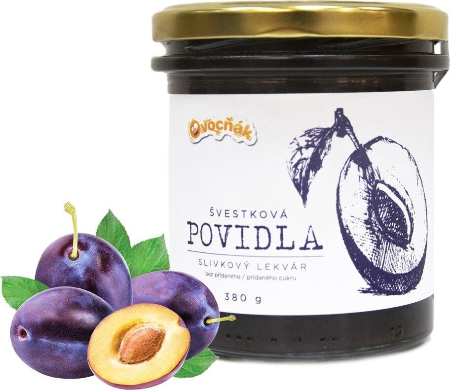 OVOCŇÁK, lekvár slivkový nesladený, 380 g