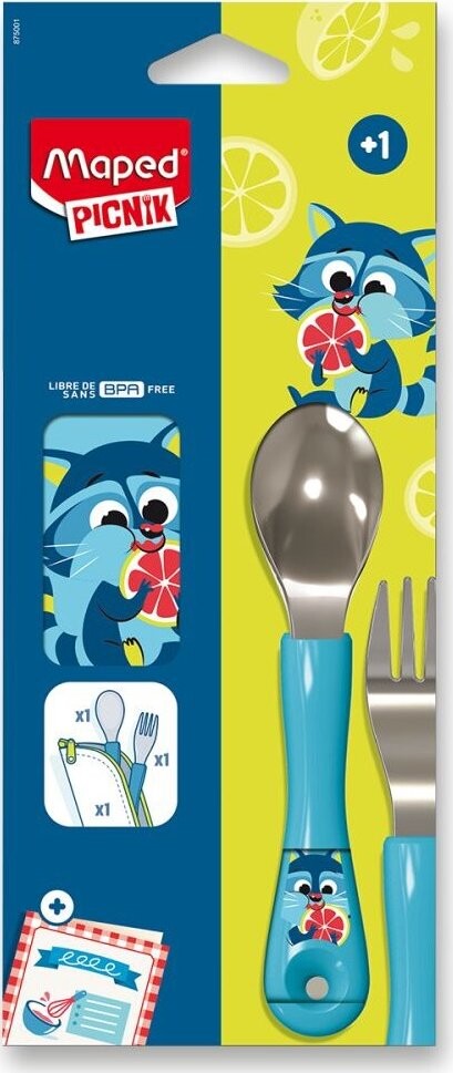 MAPED Miniz Raccoon, lyžička a vidlička