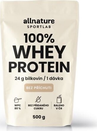 Allnature Sportlab 100 % Whey proteín bez príchuti 500 g